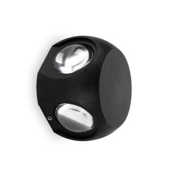 ACK AH07-07401 4x1 Watt Siyah Çift Yönlü Dış Mekan LED Aplik - Gün Işığı (3000K) - IP54 - Metal Gövde