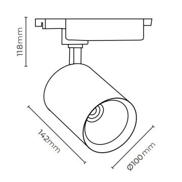 MOLLED MOL2041 Siyah/Beyaz Kasa 26 Watt LED Ray Spot (SAMSUNG/OSRAM LED & OSRAM/PHILIPS Driver)