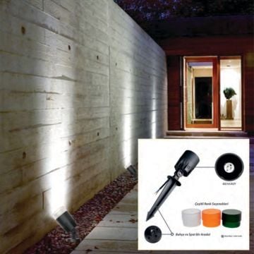 ZİTA 262-Beyaz Şeffaf Camlı Kazıklı Çim Armatürü - PC Gövde - GU10 Duylu - IP65