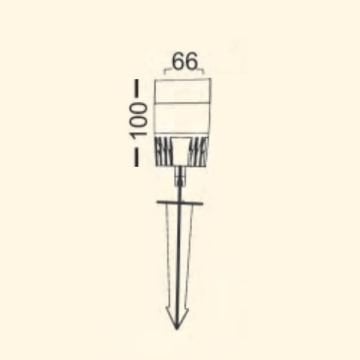 ZİTA 262-Mavi Mavi Camlı Kazıklı Çim Armatürü - PC Gövde - GU10 Duylu - IP65