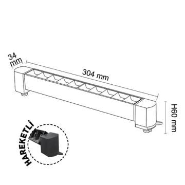 FORLIFE FL-5582 BB 20 Watt 30 cm Siyah Kompakt Lensli Raylı Beyaz Lineer Armatür (OSRAM LED)