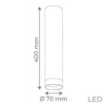 goldX ZE836 Siyah/Beyaz 12 Watt 7x40 cm LED Boru Sarkıt Avize (SAMSUNG LED & EAGLERISE Driver)