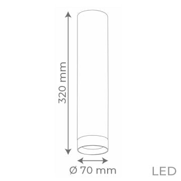 goldX ZE836 Siyah/Beyaz 12 Watt 7x32 cm LED Boru Sarkıt Avize (SAMSUNG LED & EAGLERISE Driver)