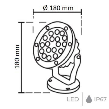 NOAS YL74-1801 18 Watt RGB LED Bahçe Armatürü