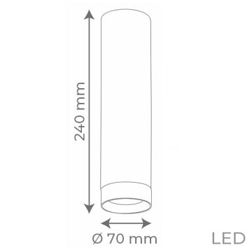 goldX ZE836 Siyah/Beyaz 12 Watt 7x24 cm LED Boru Sarkıt Avize (SAMSUNG LED & EAGLERISE Driver)