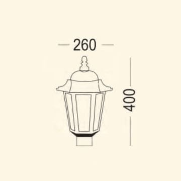 ZİTA 295D Big Klas Kafesli Çit Üstü Aplik - PC Gövde - E27 Duylu - IP54
