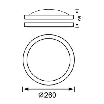 JUPITER JW700 AN Antrasit Dış Mekan Tavan Armatürü - Metal - E27 Duylu