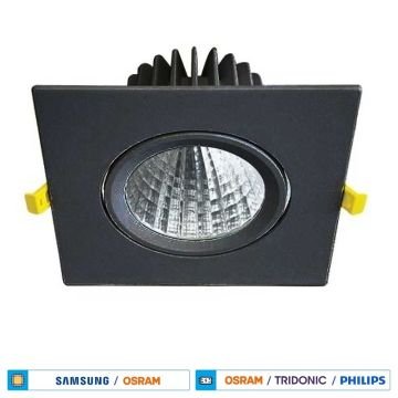 ACK AH03-26131 40 Watt Siyah Kasa Sıva Altı Kare LED Mağaza Spotu - Beyaz Işık (6500K) [SAMSUN/OSRAM LED & OSRAM/PHILIPS Driver]