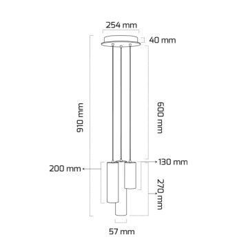 GOYA GY 6053-3 Siyah/Beyaz Kasa 3x10 Watt Üçlü LED Boru Sarkıt Avize (SAMSUNG LED)