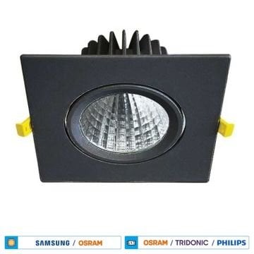 ACK AH03-26111 40 Watt Siyah Kasa Sıva Altı Kare LED Mağaza Spotu - Ilık Beyaz (4000K) [SAMSUN/OSRAM LED & OSRAM/PHILIPS Driver]