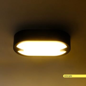 ACK AT11-21501 15 Watt Siyah Dış Mekan Elips LED Aplik - Gün Işığı (3000K) - IP54