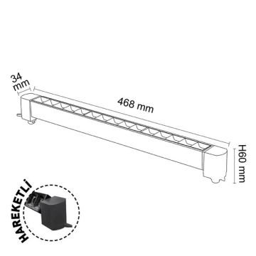 FORLIFE FL-5583 BW 30 Watt 47 cm Beyaz Kompakt Lensli Raylı Beyaz Lineer Armatür (OSRAM LED)