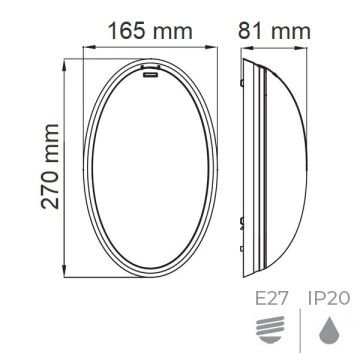 HOROZ 400-001-107 FLUE Opal Camlı Gümüş Elips Glop Armatür (E27 Duylu)