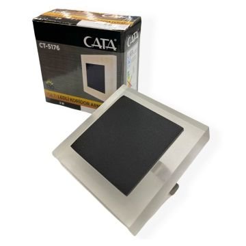 CATA CT-5176 3 Watt Siyah-Şeffaf Sıva Altı Kare LED Merdiven Armatürü