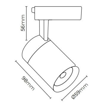 MOLLED MOL2003 Siyah/Beyaz Kasa 9 Watt LED Ray Spot (SAMSUNG/Bridgelux LED)