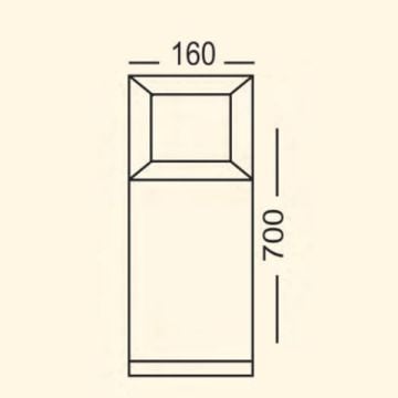 ZİTA 266 Mini Ultra 70 cm Bollard Armatür - PC Gövde - E27 Duylu - IP54