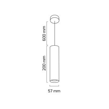 GOYA GY 1856/S-20 Siyah/Beyaz Kasa 6x20 cm Dimli LED Boru Sarkıt Avize