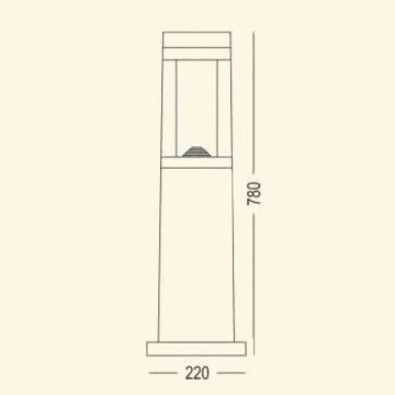 ZİTA 286 Anıt 78 cm Bollard Armatür - PC Gövde - GU10 Duylu - IP54