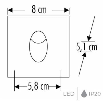 CATA CT-5179 3 Watt Siyah Kasa Sıva Altı Kare LED Merdiven Armatürü