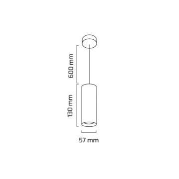 GOYA GY 1856/S-13 Siyah/Beyaz Kasa 6x13 cm 14 Watt LED Boru Sarkıt Avize (SAMSUNG LED)