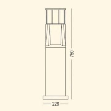 ZİTA 283K 75 cm Mars Kafesli Bollard Armatür - PC Gövde - E27 Duylu - IP54