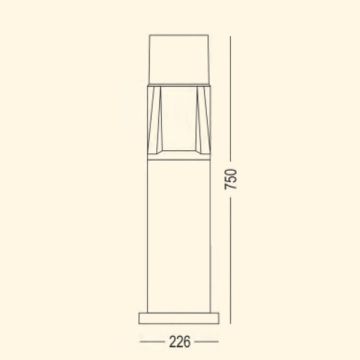 ZİTA 283 Mars 75 cm Bollard Armatür - PC Gövde - E27 Duylu - IP54
