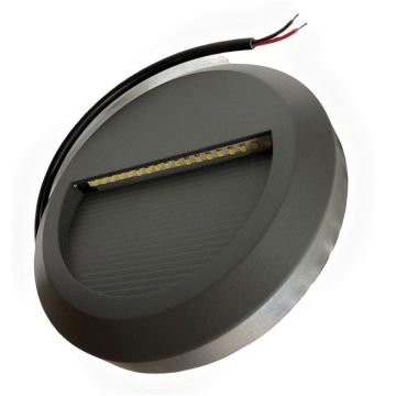 CATA CT-7053 3 Watt Antrasit Sıva Üstü Yuvarlak Dış Mekan LED Merdiven Armatürü - Ilık Beyaz (4000K)