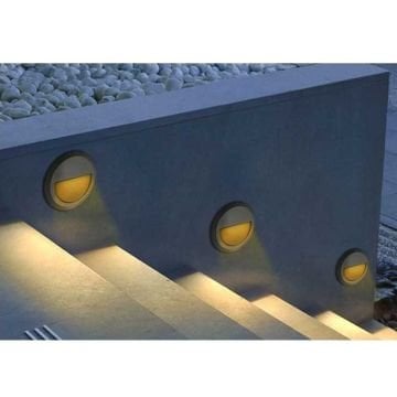 CATA CT-7053 3 Watt Antrasit Sıva Üstü Yuvarlak Dış Mekan LED Merdiven Armatürü - Ilık Beyaz (4000K)