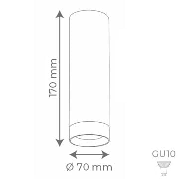 goldX ZE836 Siyah/Beyaz 7x17 cm Boru Sarkıt Avize (GU10 Duylu)