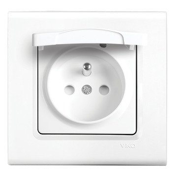 VİKO Linnera Life 90440070 Çocuk Korumalı Kapaklı Topraklı UPS Priz [Beyaz]