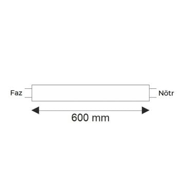 HELIOS HS 2016 9 Watt 60 cm T8 LED Floresan - Alüminyum Gövde - PVC Cam - Tek Taraflı Enerji Girişli