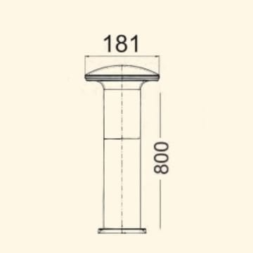 ZİTA 238-80 80 cm Mantar Bollard Armatür - PC Gövde - E27 Duylu - IP54