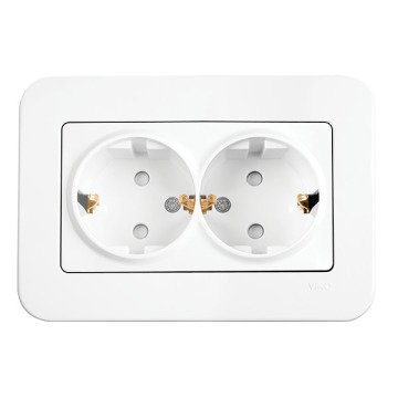 VİKO Linnera Life 90440058 Çocuk Korumalı Topraklı İkili Priz [Beyaz]