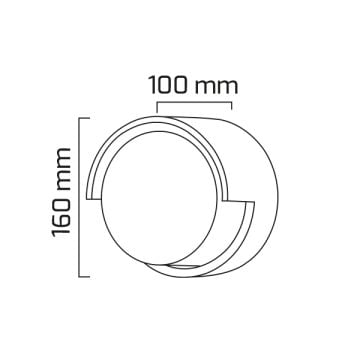 GOYA GY 7217 10 Watt Siyah Yuvarlak Dış Mekan LED Aplik - Gün Işığı (3000K) - Plastik