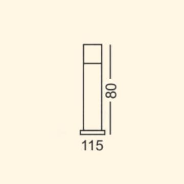 ZİTA 273-80 Galata 80 cm Bollard Armatür - PC Gövde - E27 Duylu - IP54
