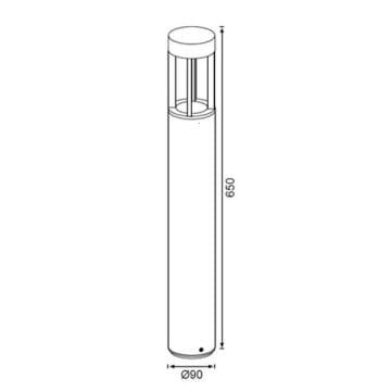 JUPITER LG986 10 Watt 65 cm Antrasit LED Bollard Armatür - Metal - Gün Işığı (3000K)