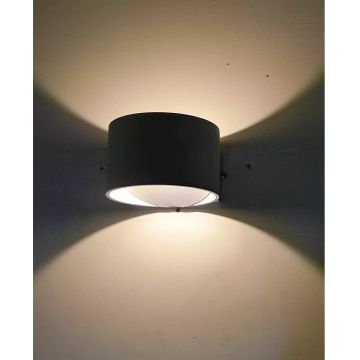 HOROZ 029-006-0008 SİSAM 8 Watt Siyah Çift Yönlü LED Aplik - Ilık Beyaz (4200K) [Plastik Kasa]