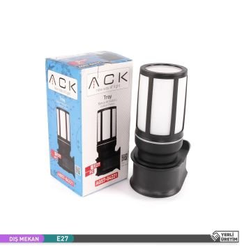 ACK AG57-04221 Siyah Dış Mekan Aplik - IP54 - PC Gövde - E27 Duylu