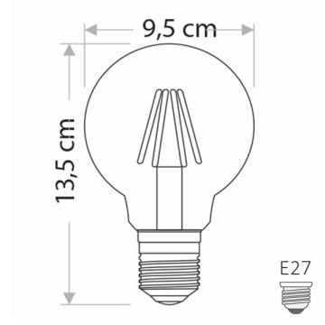 CATA CT-4286 6 Watt G95 LED Rustik Glop Ampul (Amber)