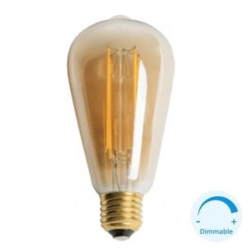 CATA CT-4313 6 Watt ST64 Dimli Rustik Armut Ampul - Sarı Işık (2700K)