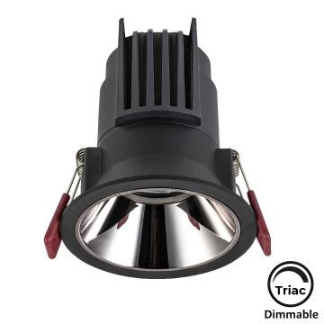 MOLLED MOL4143M Triac Dimli 8 Watt Siyah-Krom Sıva Altı Yuvarlak LED Spot (SAMSUNG/OSRAM/PHILIPS LED & EAGLERISE/PHILIPS/LIFUD Driver)