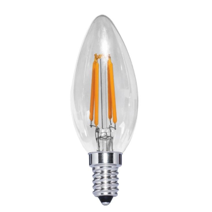 HELIOS HS 2055 4 Watt Şeffaf Camlı Rustik Mum Ampul - Sarı Işık (2700K)