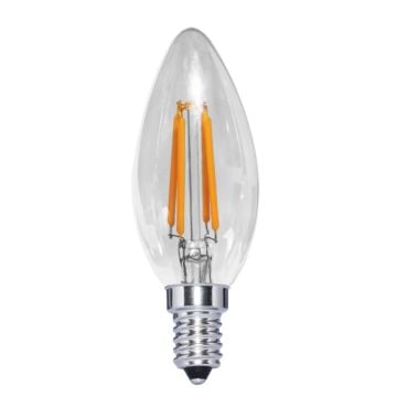 HELIOS HS 2055 4 Watt Şeffaf Camlı Rustik Mum Ampul - Sarı Işık (2700K)