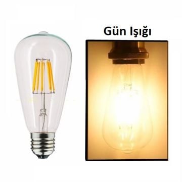 CATA CT-4353 6 Watt Şeffaf Camlı ST64 LED Rustik Armut Ampul