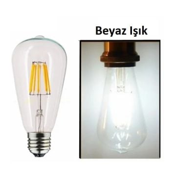 CATA CT-4353 6 Watt Şeffaf Camlı ST64 LED Rustik Armut Ampul