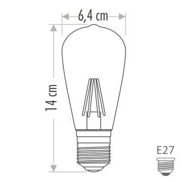 CATA CT-4353 6 Watt Şeffaf Camlı ST64 LED Rustik Armut Ampul