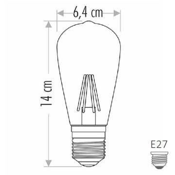 CATA CT-4350 4 Watt ST64 Rustik Armut Ampul (Amber)