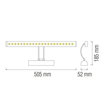 HOROZ 040-001-0006 FLAMİNGO 6 Watt 50 cm Krom LED Tablo Apliği - Ilık Beyaz (4200K)