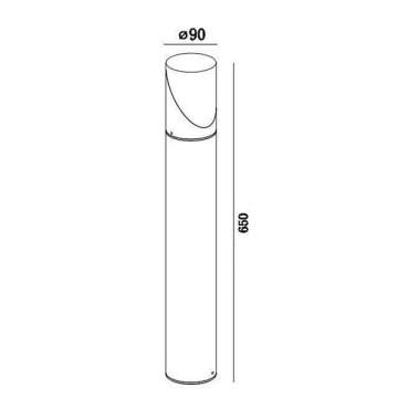 JUPITER JG929 AN 65 cm Antrasit LED Bollard Armatür - Metal - E27 Duylu