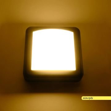 ACK AH07-05001 4 Watt Siyah Dış Mekan LED Aplik - Gün Işığı (3000K) - IP44 - PC Gövde